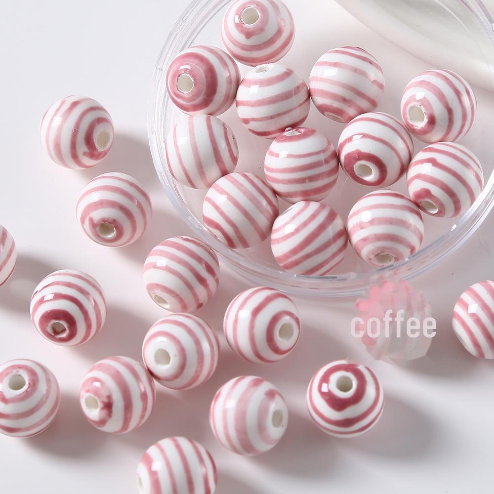 2024 lebendige gestreifte Keramikperlen für DIY-Schmuck: Armbänder und Halsketten.