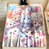 Multi-Sizes A Group of Cats Pink Blanket Warm Soft for Sofa Bed Home Travel Camping Blanket All Seasons Holiday Gifts