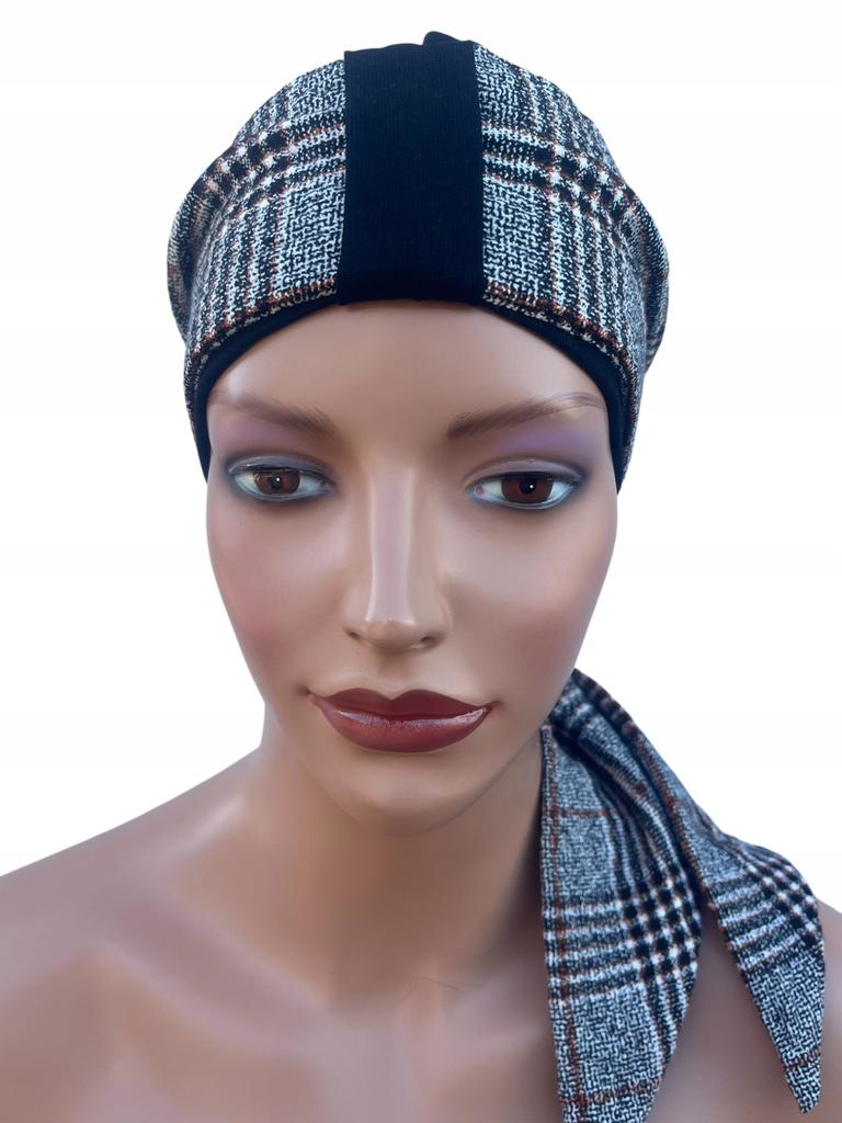 Turban Damski Z Szarfą Carmen 512 Wygodny Stylowy Z Wiskozy Sweterkowej