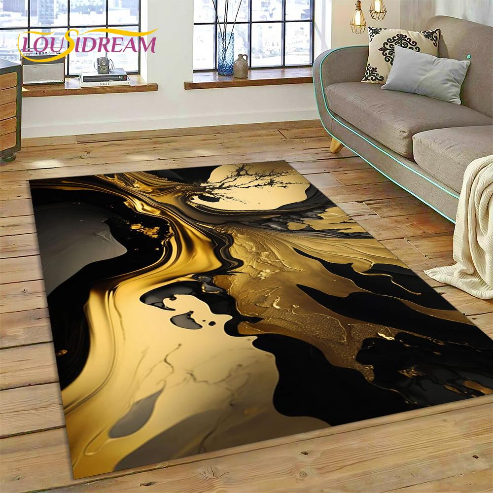 Dream Colour Marble Blue Green Gold Luxurious Carpet Rug for Home Living Room Bedroom Sofa Doormat Decor