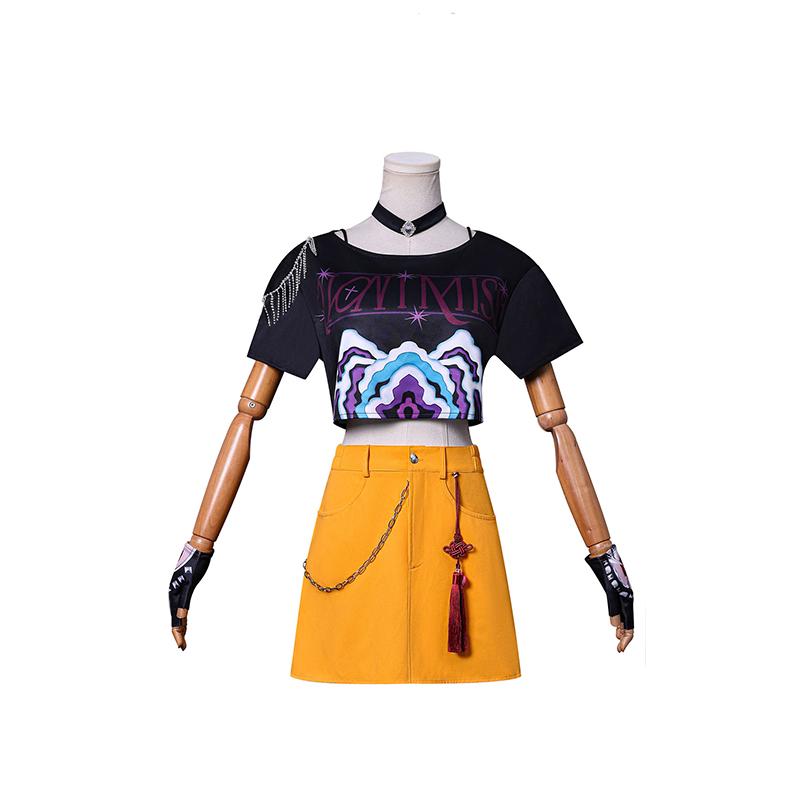 

Demon Hunters Mira Cosplay Costume K-pop Mira Cosplay Anime Cosplay Outfit Accessories Stage Performance Party Role Play Uniform M 45-50kg бежевый