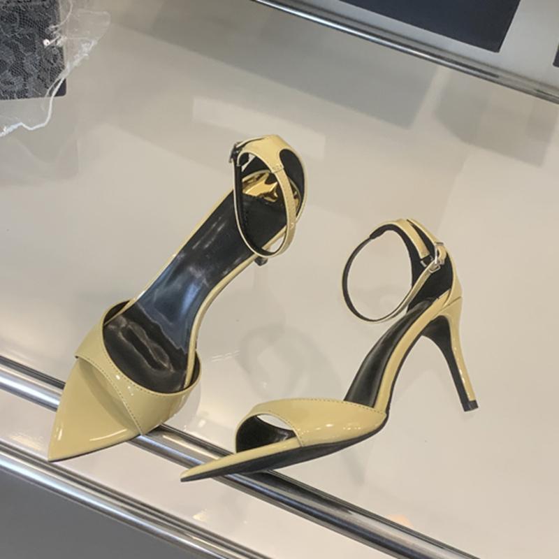 Fashion SUOJIALUN Summer Brand Women Sandal Shoes Fashion Pointed Toe Ankle Strap Ladies Elegant Gladiator Shoes Thin High Heel Pumps