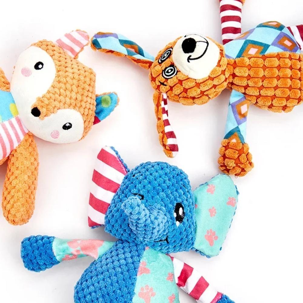 Pet Cute Fox Elephant Bite Resistant Plush Toy Is Fun and Interactive Suitable Indoor and Outdoor Use Teeth Cleaning Chew Toy
