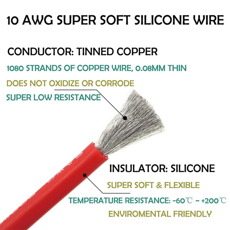 4Mm 12Awg Solar Panel Extension Cable With 50A Connector/Ring Terminal For Rv, Car Battery Charger Solar Panel Connect Adapter