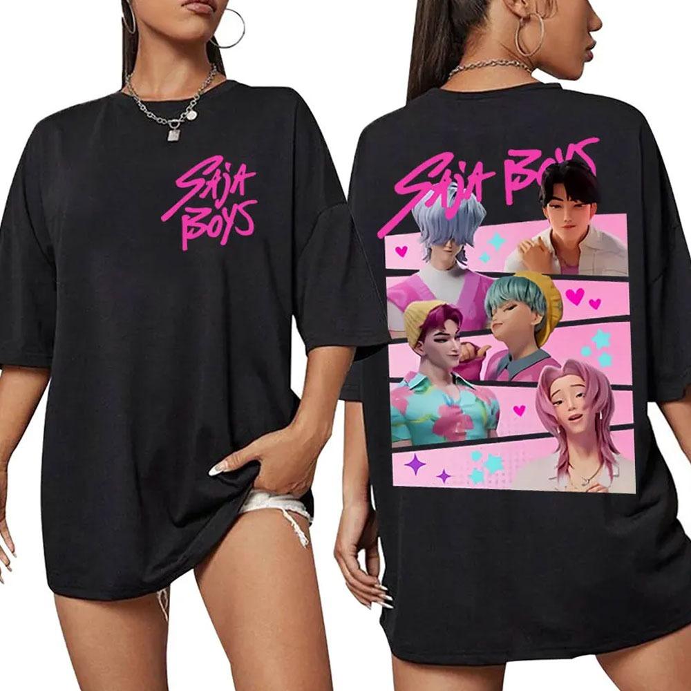 K-pop Demon Hunters Rumi Mira Zpey 2025 Film Graphic T-Shirt Men Women Harajuku High Quality Oversized Cotton T Shirt Streetwear