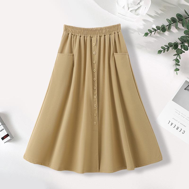 2026 Spring/Summer Plus Size High Waist A-line Skirt – Slimming, Fashionable, Mid-Length for Curvy Figures