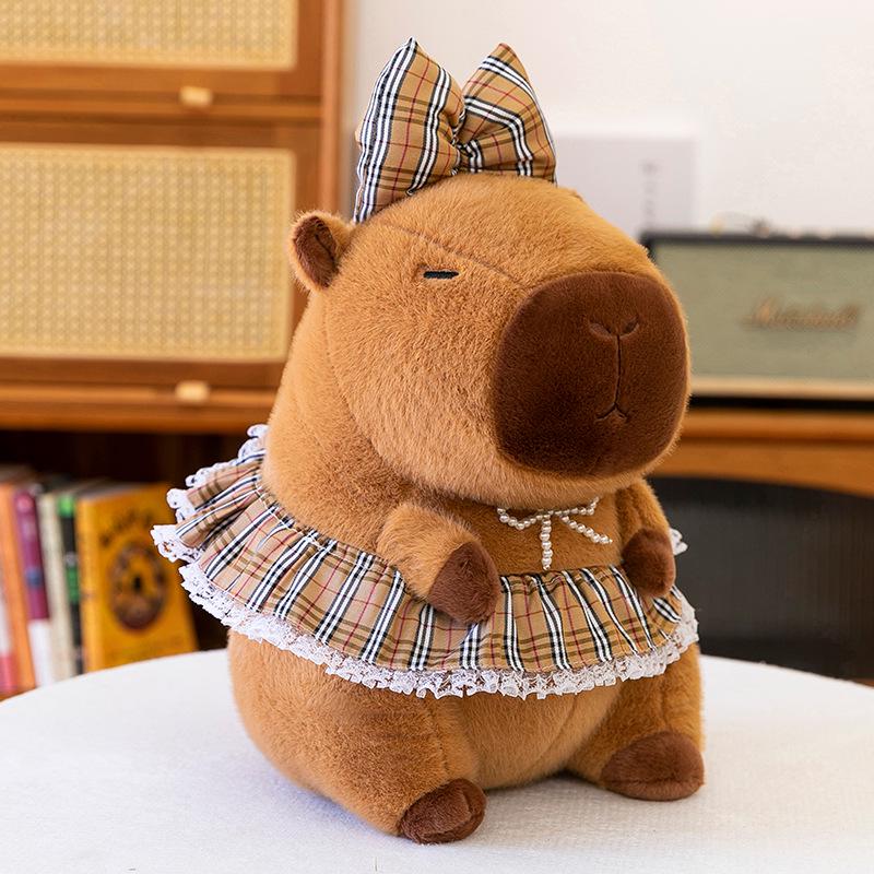 

Hot Sale Capybara Doll: Ugly Cute Cartoon Plush Toy & Flower Skirt Pillow 21cm 0.15kg коричневый