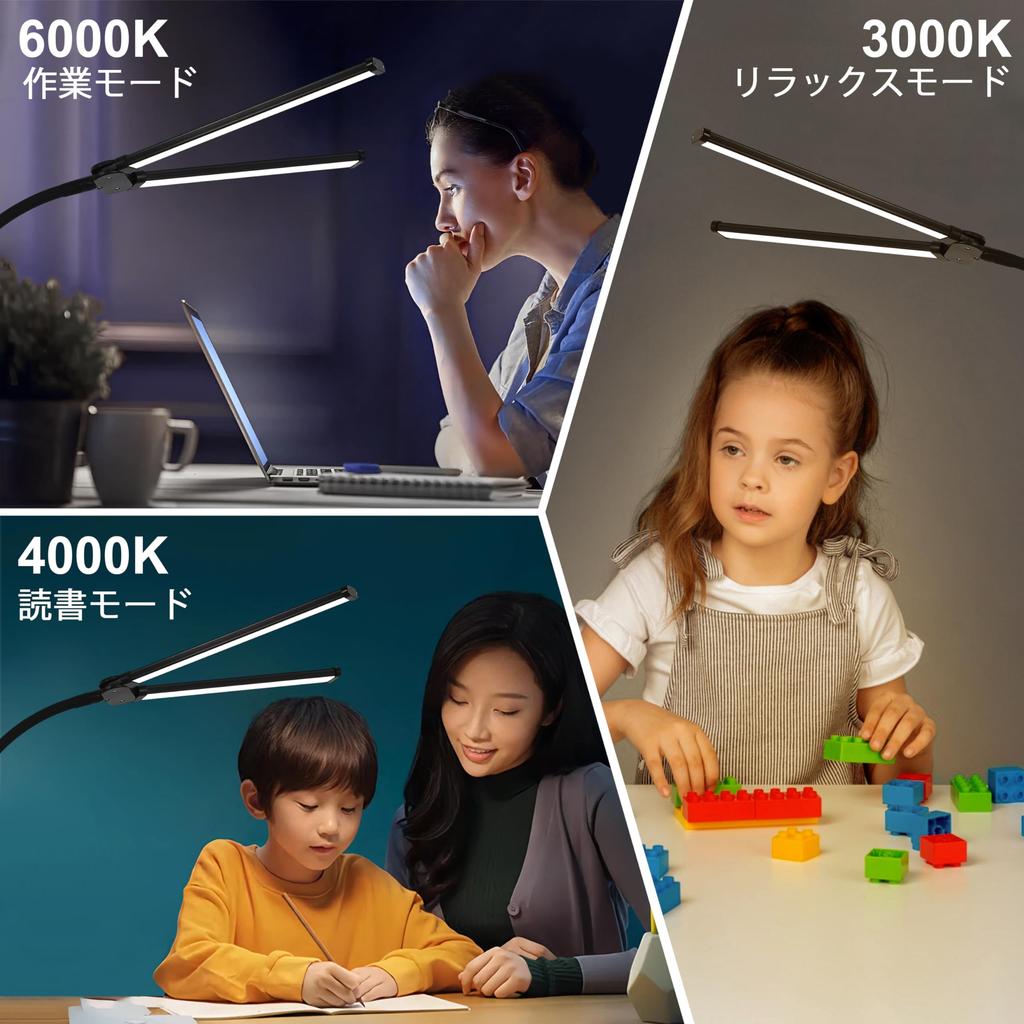 Büro LED Schreibtischlampe, Augenfreundliches Schreibtischlicht mit 3 Farbmodi, 10 Helligkeitsstufen, Verstellbarer flexibler Schwanenhals, 18W DC12V Schreibtischlampe mit Klemme