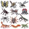 12PCS/set Mini Insect Model Figures Figurines Toys Plastic Simulation Spider Cockroach Beetle Set for Kid Educational PVC Toys