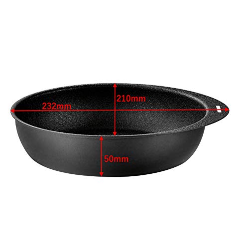 Takagi Glee-ru Removable Handle Grill Pan with Stainless Steel Lid and Handle, Round, 20cm, 3-Piece Set, Made In Japan