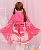 Yukata Minirock im japanischen Stil Süßes Cosplay Halloween Kostüm Set Sommerfest Kurtisane [Milchzeit] (Rosa)