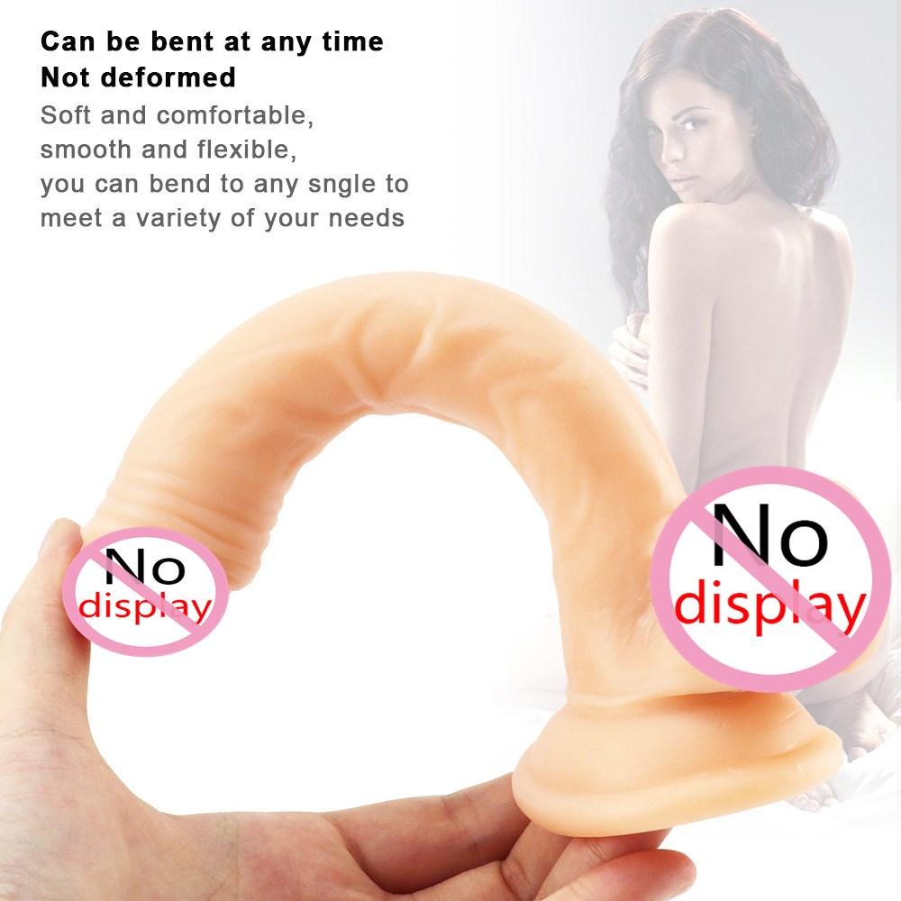 Super Soft Lesbian Strapon Big Dildo Realistic Small Fake Penis Dick Anal Plug Adult Sex Toys