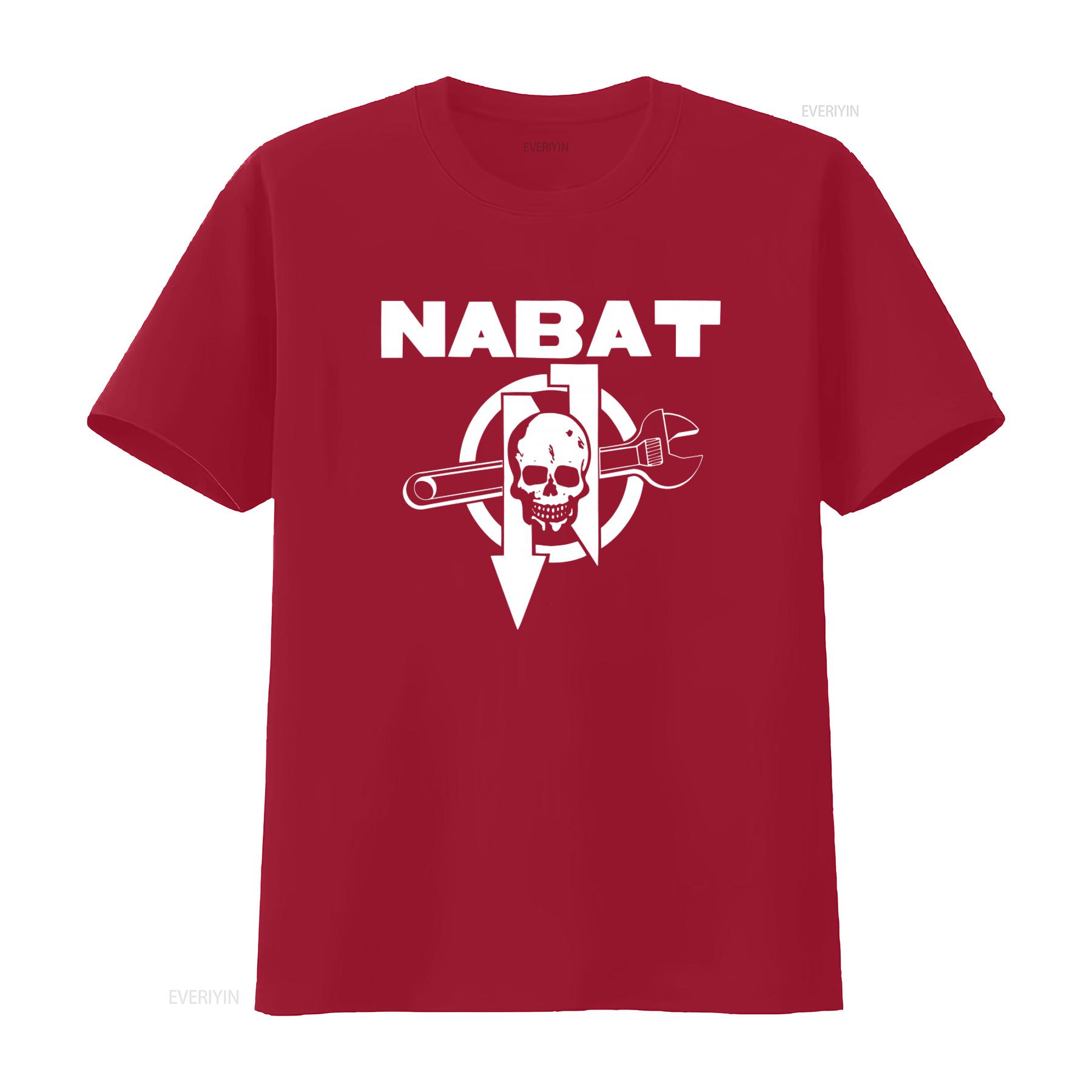 

Nabat Band Skull and Wrench T Shirt for Men Rock Style Fashion vintage Washed Breathable streetwear designer clothes homme S