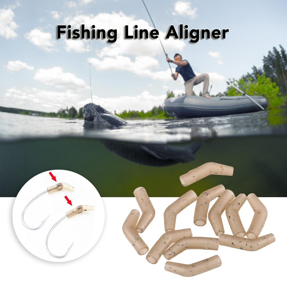 200PCS Mini Fishing Line Aligner Lightweight Anti Hook Sleeves Hair Rig хаки