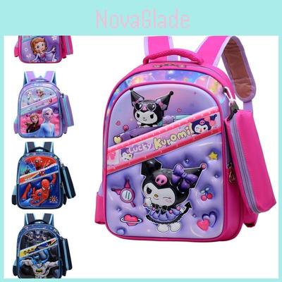 Sac à dos scolaire rigide stylé de 15 pouces avec dessin animé pour garçons et filles avec des motifs mignons
