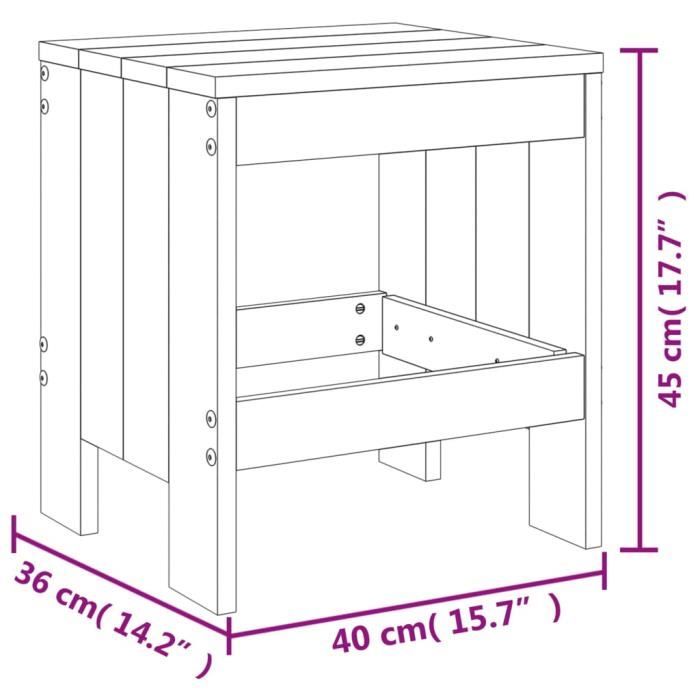 VidaXL Tabourets de jardin 2 pcs 40x36x45 cm bois massif Douglas 825343