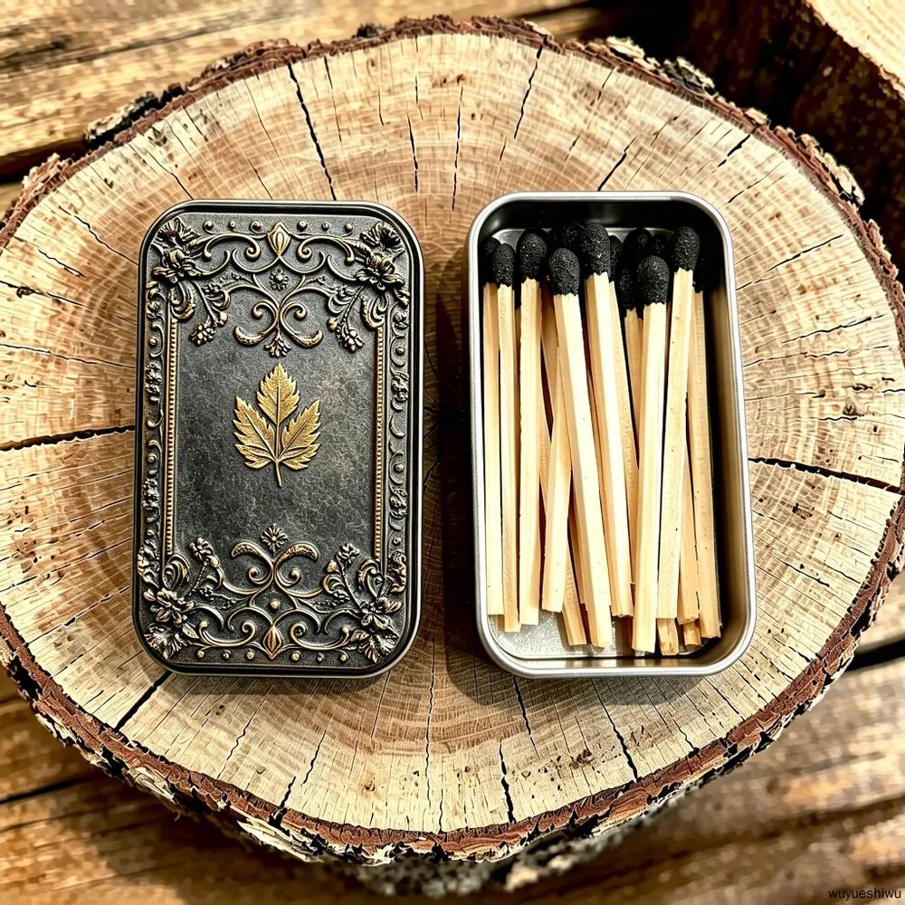 Vintage Metal Match Moisture Resistant, Exquisite Match Box