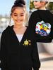 Jellyfish Fields SpongeBob Zippered Hoodie Kids Summer Cute Cartoon Crewneck Boys Girls 3-14