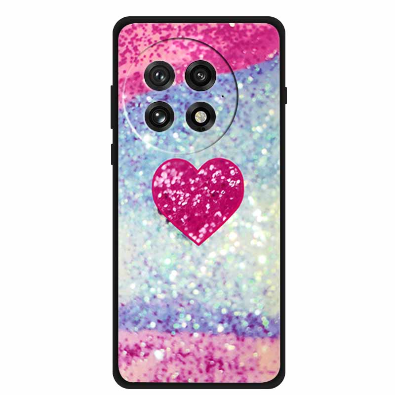 Funda For OnePlus13 5G Case OnePlus 13R Black Silicone Soft Flower Fashion TPU Back Cover For OnePlus13 13R Case Protective Capa