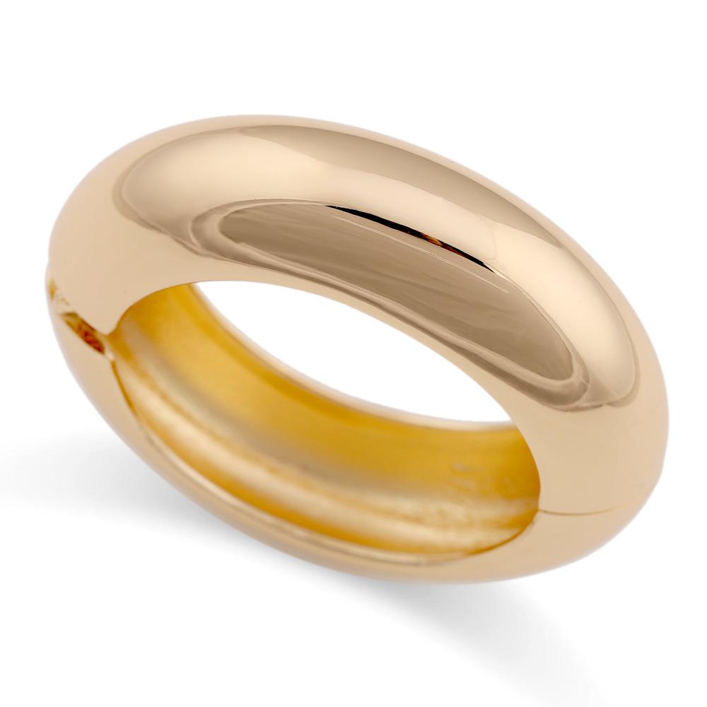 DIEZI Vintage Hip Hop Wide Cuff Bangles Punk Gold Silver Color Geometric Metal Spring Bangles For Women Bracelets Men Jewelry