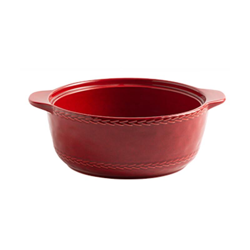 Retro Keramik Suppen- & Nudelschale mit zwei Griffen