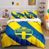 Emblema de Suecia azul y amarillo. Juegos de cama Juegos de fundas nórdicas Fundas nórdicas Fundas de almohada(1 * Funda de edredón 2 * Fundas de almohada sin relleno de edredón)