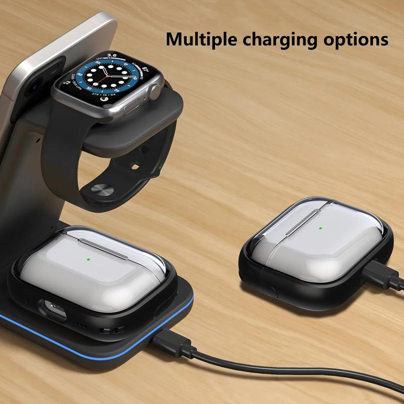 For Airpods Pro 2 TPU+PC Cover semitransparent Case With Rope Earphone Accessories For Apple Airpod 3/2/1 With 360° stand