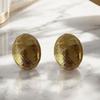 1 Pair Vintage Chunky Gold Plated Earrings for Women Textured Half