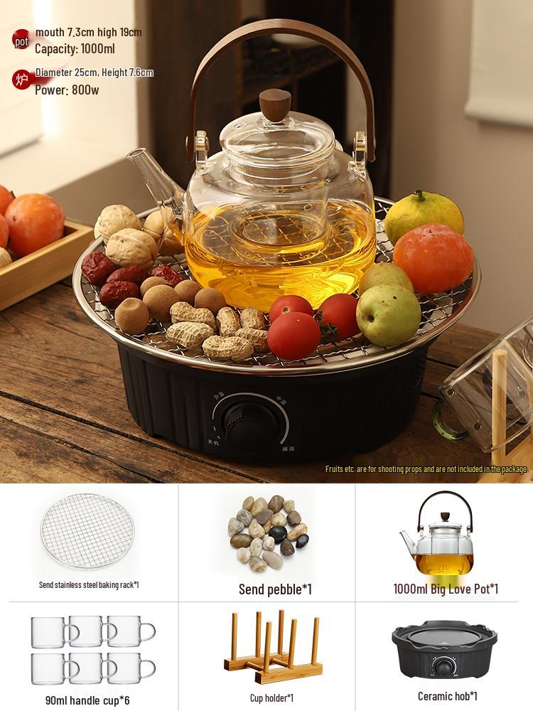 Electric Ceramic Indoor Stove Set with Glass Teapot - 2026 Edition