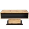 Wood Grain Coffee Table with Handleless Drawer, Storage Compartment and Rear Compartment, Double-Sided Storage, Office/Living Room Sofa Table