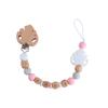 DIY Baby Personalized Name Leaf Pacifier Clips Holder Chain Teething Toys Gifts Wooden Ring Anti-drop Chains Babies