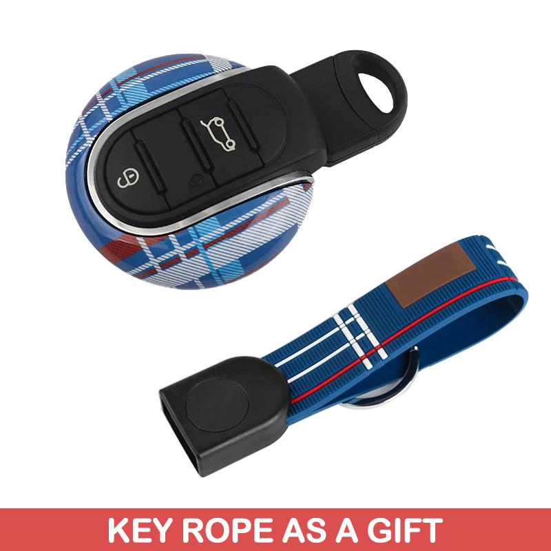 Car Key Case Cover Chain Shell Decorative Protection Fob Holder For Mini Cooper F54 F55 F56 F60 One D S Clubman Accessories