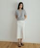 Lingseoul Wool Round Neck Half Sleeve Knit Top-Sky Blue