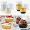 50 Stück Ovale Halbgare Käseformen Kuchenbecher mit Deckeln Snacks Desserts Pudding Muffins Backwerkzeuge Party Hochzeit Mini-Becher