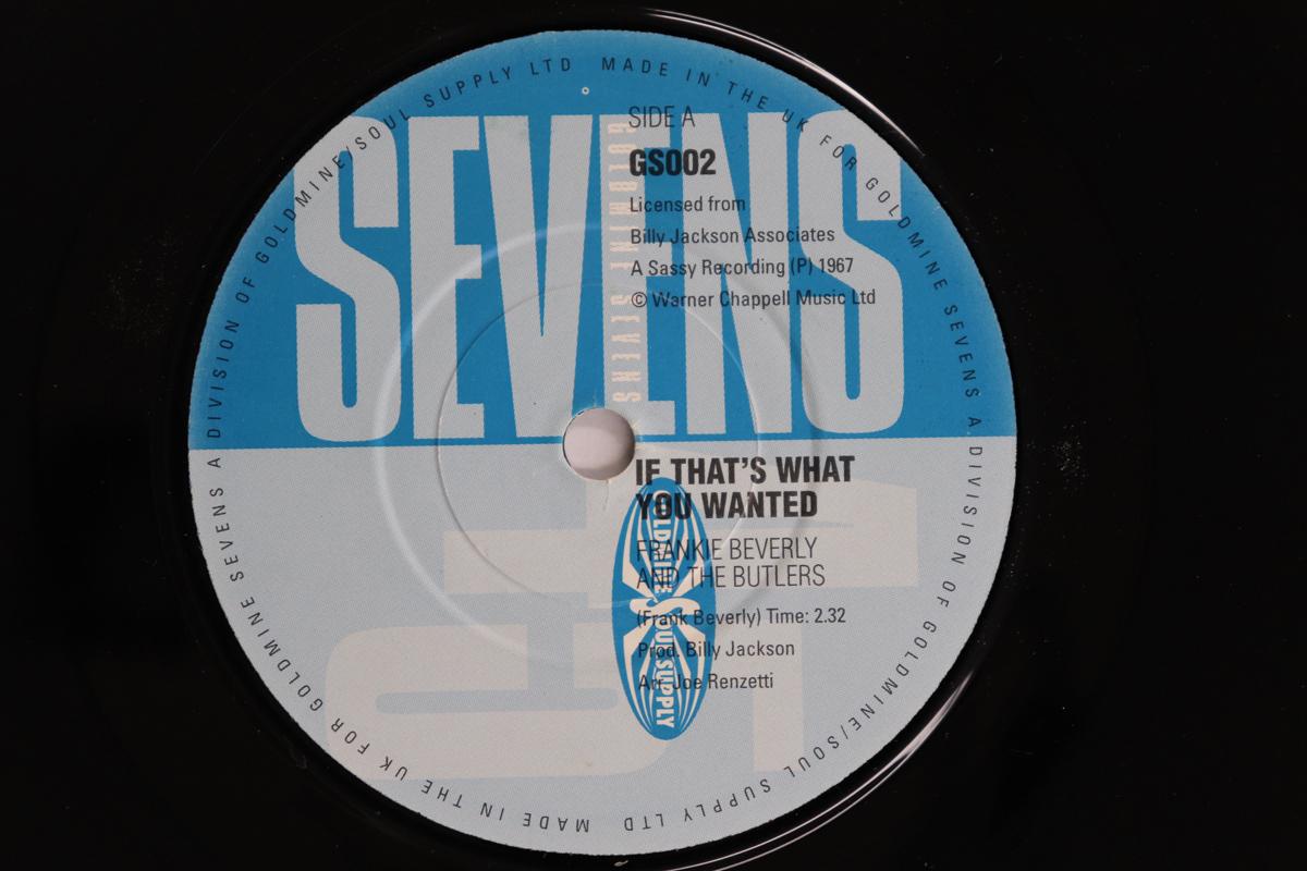 

7inch Record FRANKIE BEVERLY, BUTLERS / EDDIE FO - If That s What You Wanted / I Never GS002 GOLDMINE SOUL S UK Soul/Funk Used