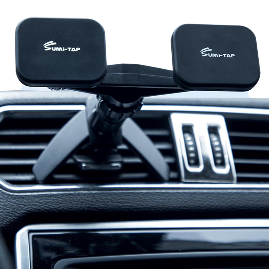 New Car Holder For Mobile Phone Holder Car Air Vent Clip Mount Cell Phone Stand Dual Magnetic Support For X Iaomi H Uawei L G