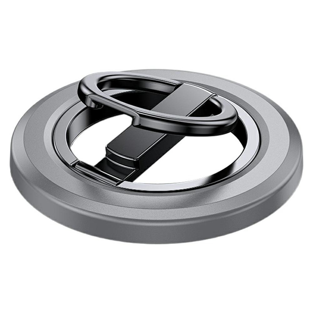 Folding Metal Phone Stand 360 Degree Rotation Damping Gear Ultra Thin Magnetic Ring Holder