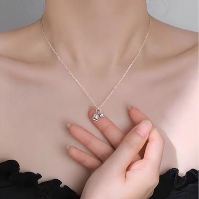Sterling Silver Lily Necklace Non-Fading Women's Light Luxury Minority High-Grade Clavicle Chain Simple Design Pendant Ornaments