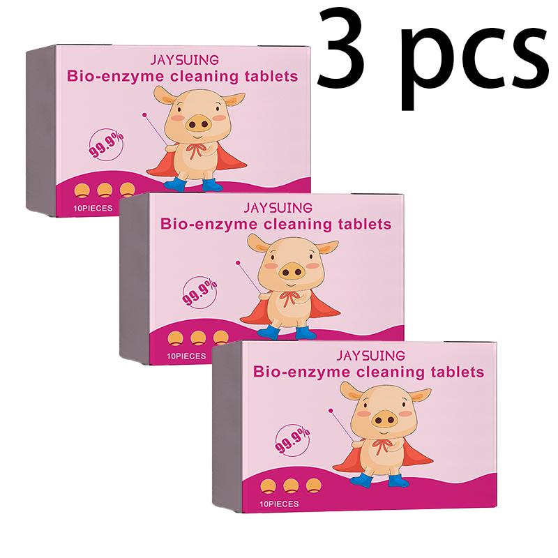 Jaysuing Bio-enzymatické šumivé tablety Čisticí tablety na žloutnutí a odolné skvrny Skvrny od kávy