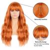 MERISIHAIR Orange Perücke mit Pony Cospaly, lange gewellte Perücke für Frauen, synthetische Perücken hitzebeständig 24 Zoll