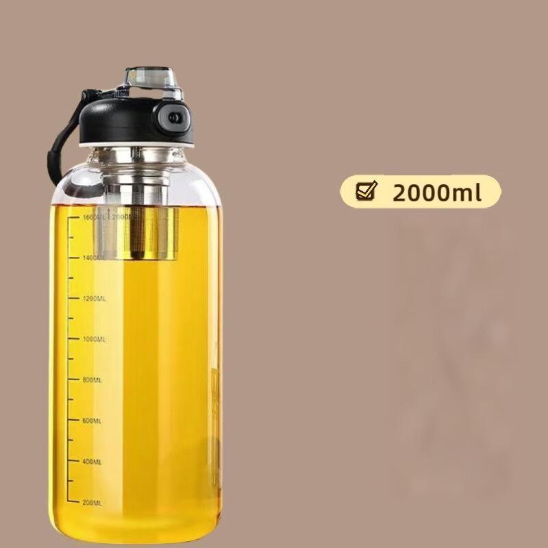 Zhiyue Outdoor Sports Glass Water Bottle with Tea Infuser (2000ml)