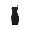 European and American Ladies Dress Cut Out Black Slip Dress French Cinched Short Dress Silm Sexy Waist-Controlled Skirt 25 New Arrival