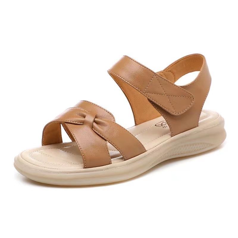 Fashion New Summer Women's Platforms Sandals, Slip-Resistant Middle-Aged Mothers Shoes Flat Casual Ladies Sandals Beach Shoes