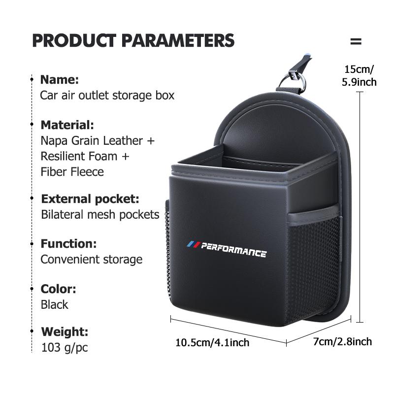 Car Air Outlet Storage Bag ID Card Bag Double-layer Storage Bag For BMW X1 X2 X3 X4 X5 X6 X7 G20 G30 6GT E46 E90 E60 F10 E39