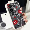 Cool Kiss Lips Print Case For Xiaomi 13T Pro Redmi Note 15 Pro 4G Redmi Note 14 13 Pro+ 5G Leather Texture Silicone Cover