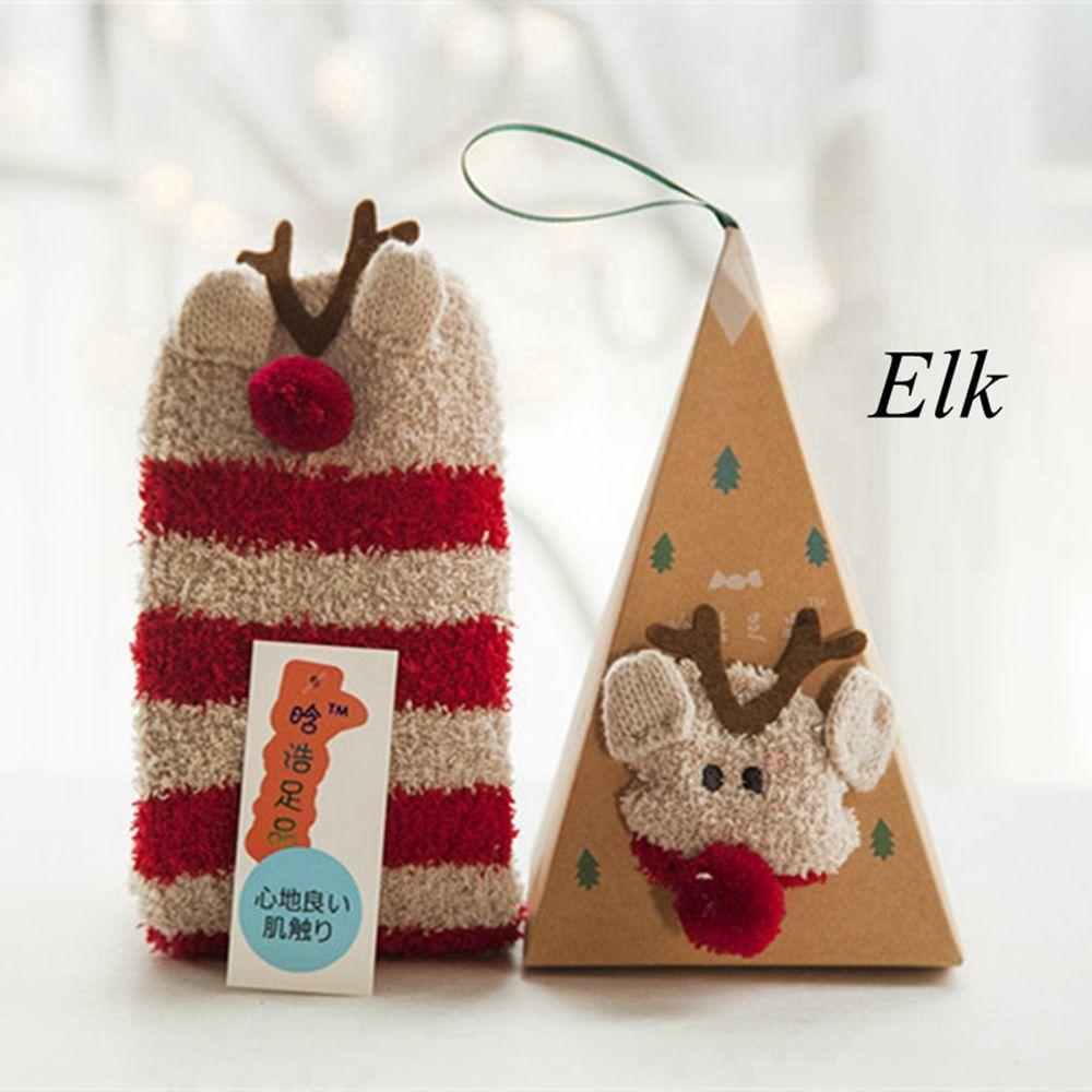 Soft with Tapered Box Cute  Hosiery Ankle Towel Winter Warm Animal Embroidery Floor Thicken Socks