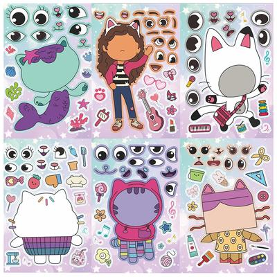 Gabby Puppenhaus Gesicht Machen Puzzle Aufkleber Kinder Dein Eigenes Spiel Kinder Cartoon Puzzle Pädagogisches Spielzeug Geschenk Ein DIY 6 Blätter s Kinderfreundlich Unterhaltsam Spaß
