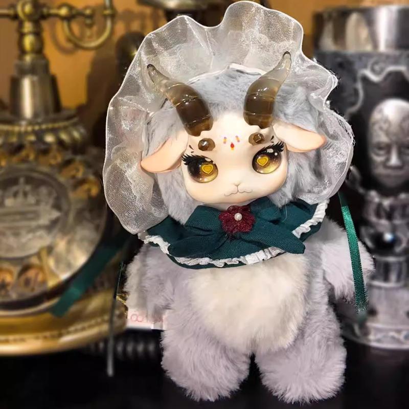 Fecoco Authentic Sheep Series Plush Blind Box Witch Veil Design Gray Pink Collectible Toy New Year'S Gifts For Kids Girls