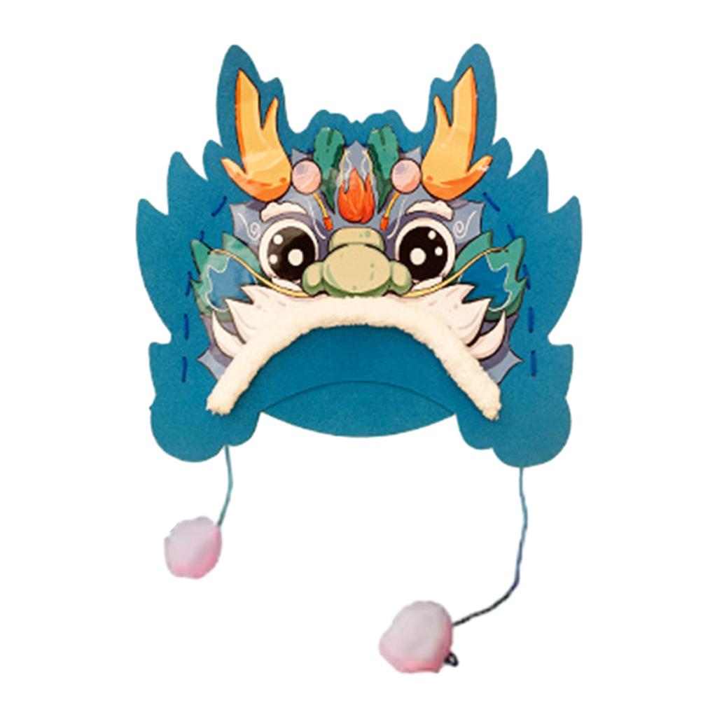 Kinesiska nyårsdrakhatt Djurhatt Prydnad DIY Hantverkstillbehör Nyårsfest Hemma Kontor Dekor Söt Drakhuvudhatt