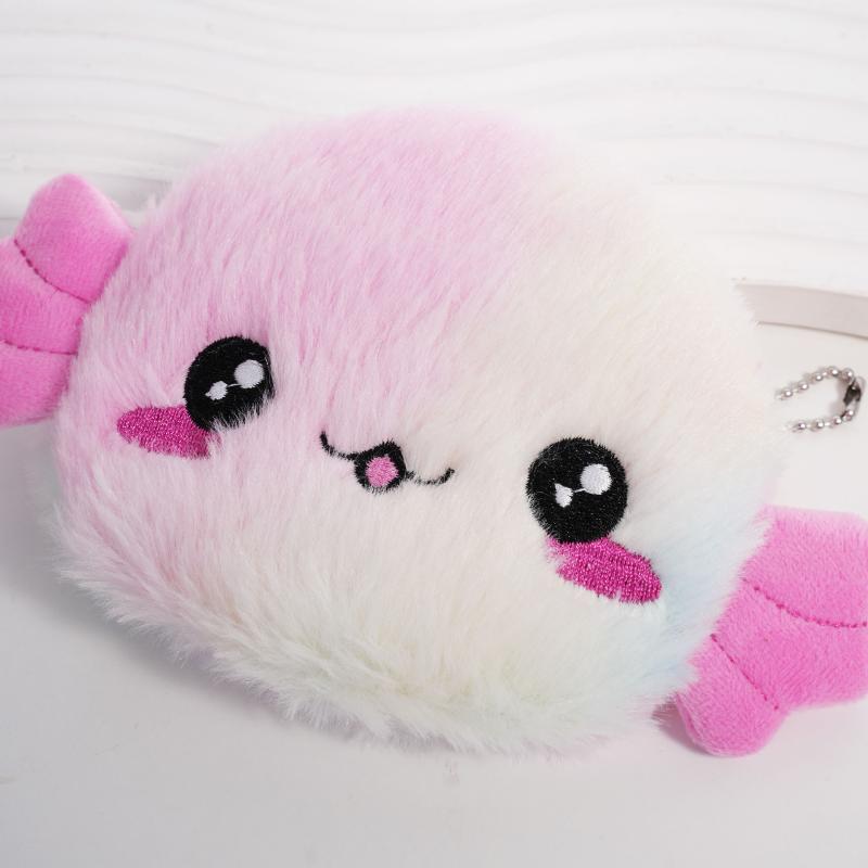 Niedliche Plüsch-Salamander-Münzbörse, Cartoon-Axolotl-Geldbörse, Tragbare Mini-Kopfhörertasche, Stilvoller Taschenanhänger